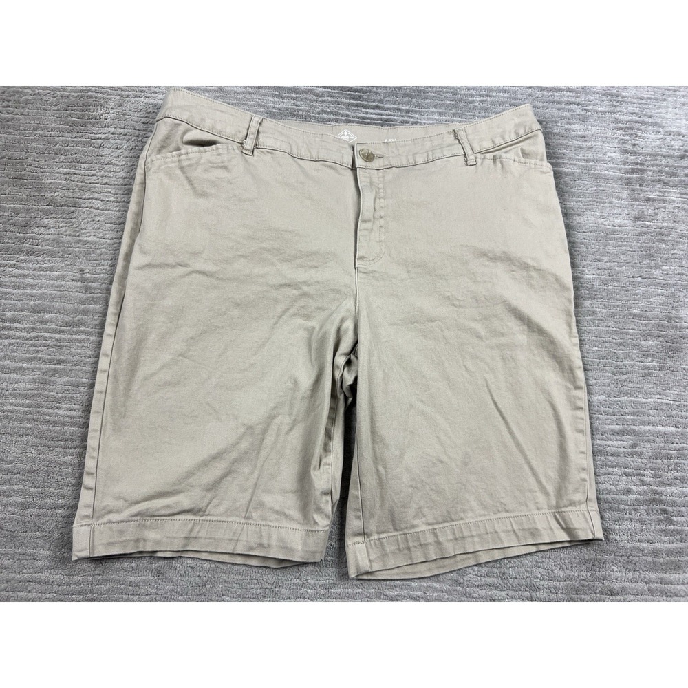 St Johns‎ Bay Shorts Womens 22W Beige Bermuda Cotton Blend Casual